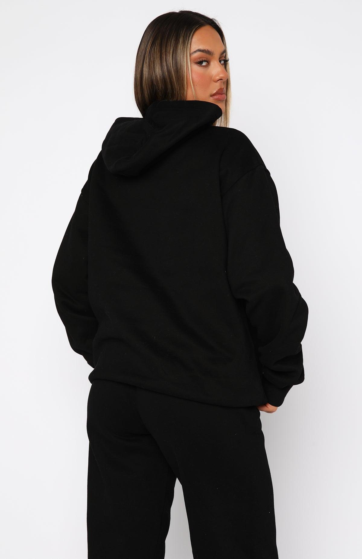 Decade Classics Varsity Oversized Hoodie Black Product Image