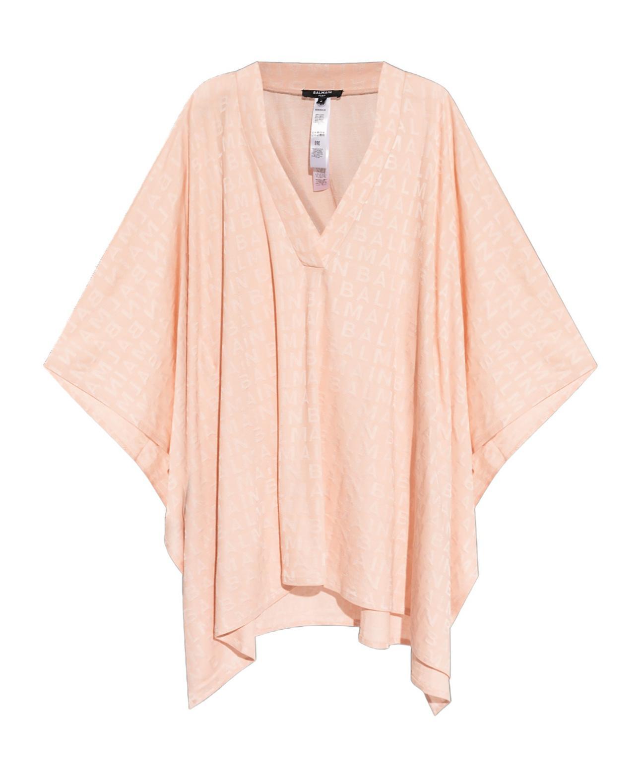 BALMAIN Oversized Short Beach Dress In Pink Product Image