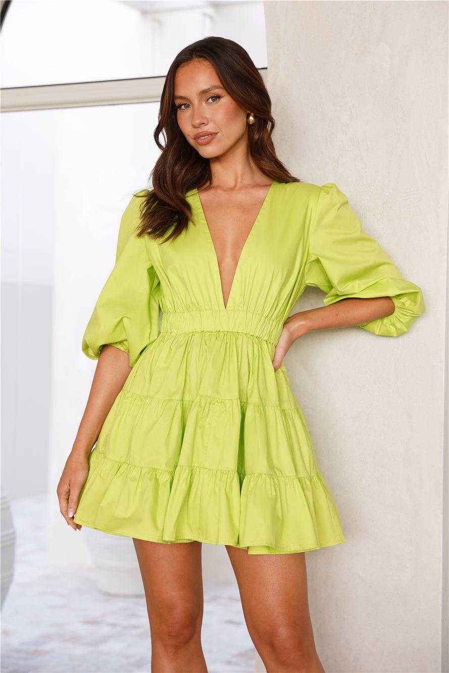 HELLO MOLLY Sweetest Treat Mini Dress Lime Product Image