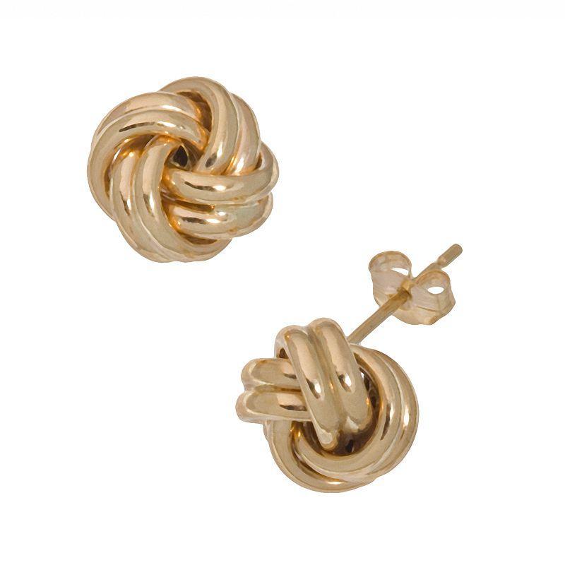 18k Gold Love Knot Stud Earrings, Womens Product Image