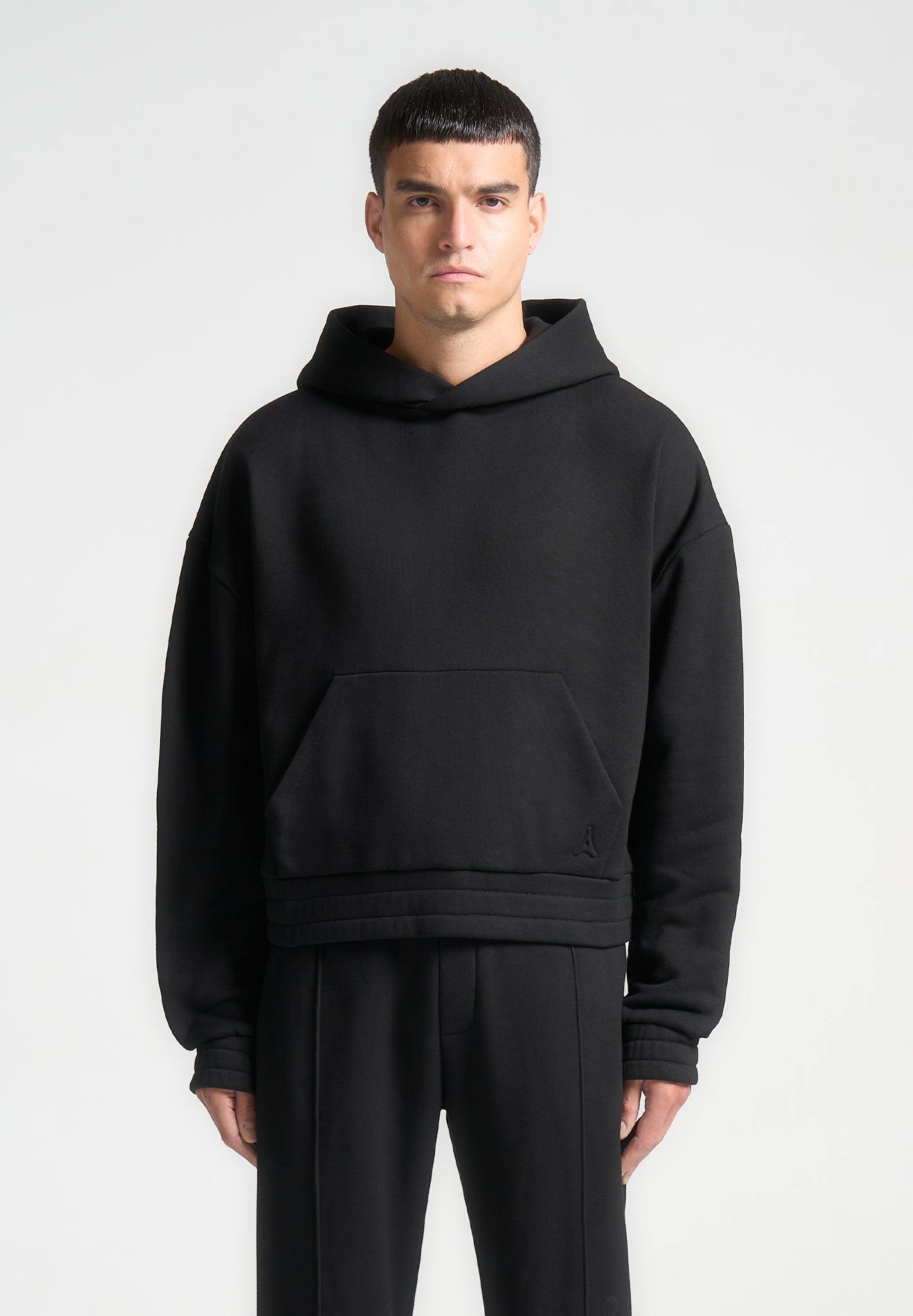 Éternel 420GSM Cropped Hoodie - Black Male Product Image