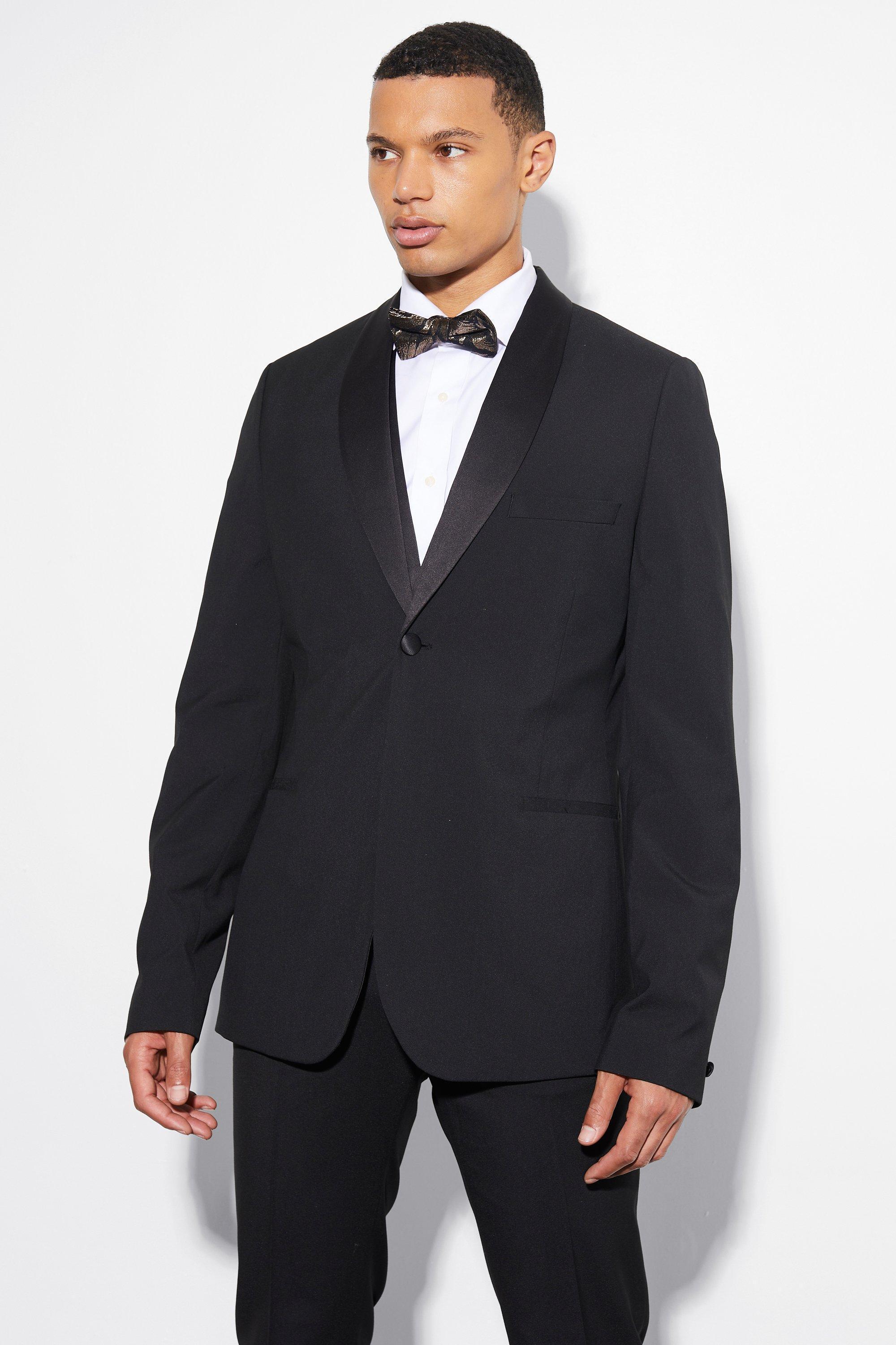 Tall Skinny Tuxedo Single Breasted Jacket | boohooMAN USA Product Image