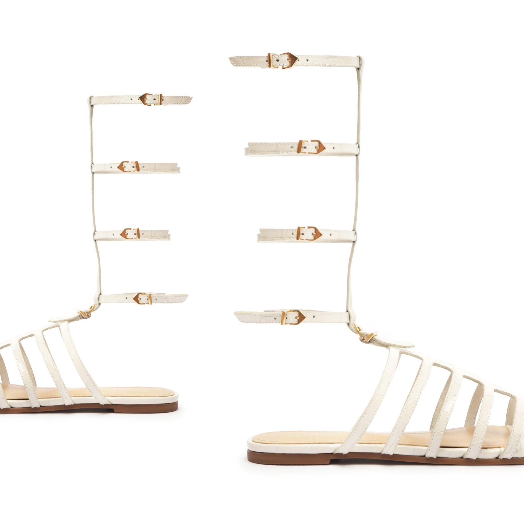 Hayden Crocodile-Embossed Leather Sandal Female Product Image