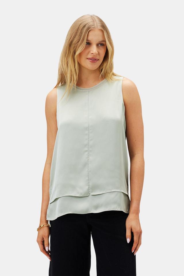 Zola Doubled Tank - Mint Green Product Image