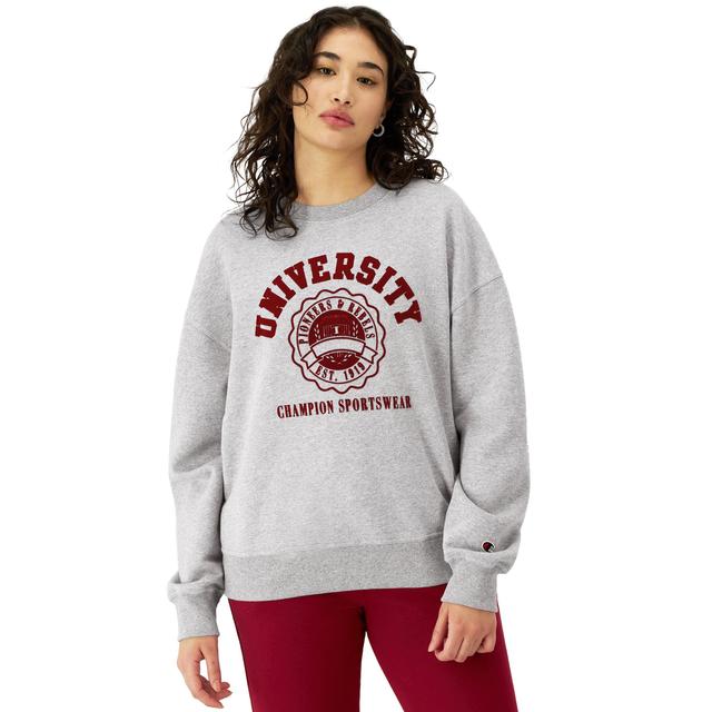 Womens Champion Crewneck Sweatshirt, Arched University Sportswear Graphic Night Garden 2XL Product Image