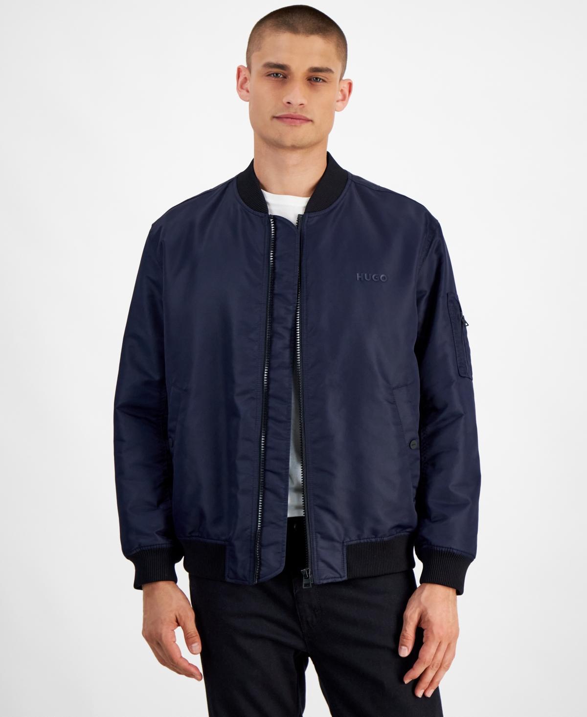 HUGO BOSS Hugo By  Men's Baken2435 Slim-fit Satin Bomber Jacket In Navy Product Image