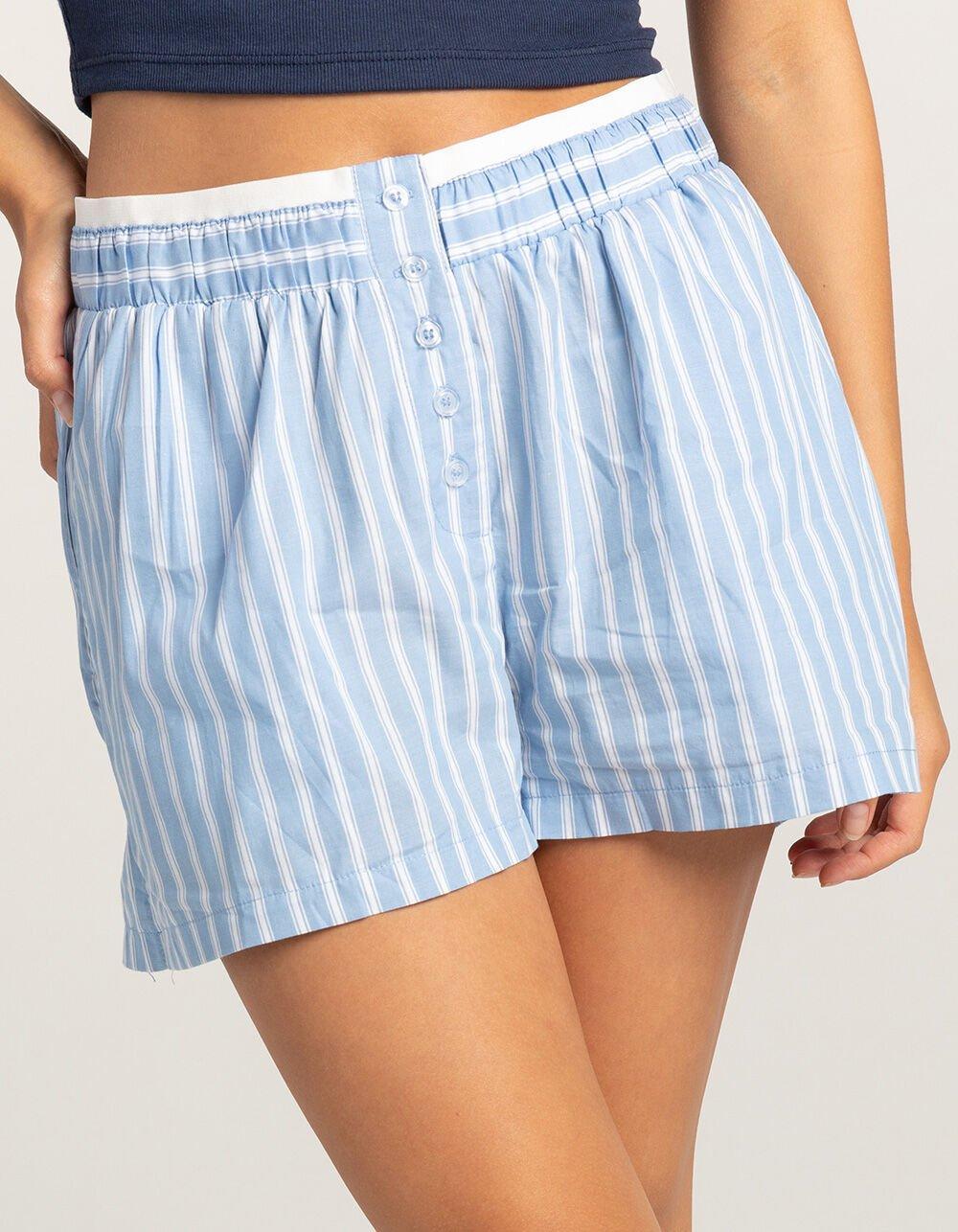 RSQ Womens Button Front Stripe Boxers Product Image