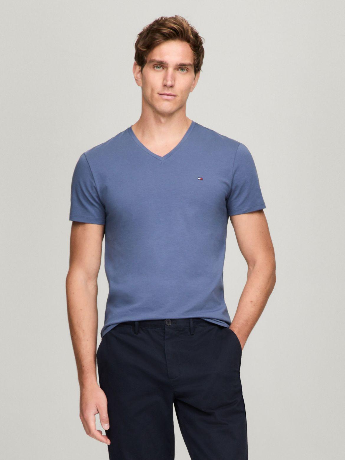 Tommy Hilfiger Men's Solid V-Neck Slim Fit T-Shirt Product Image