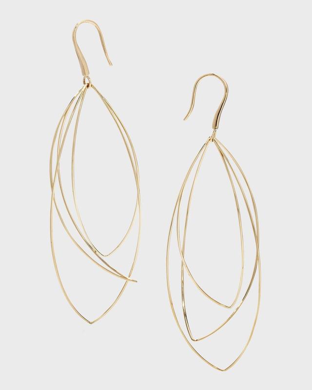 Multi-Curved Wire Marquis Hoop Earrings Product Image