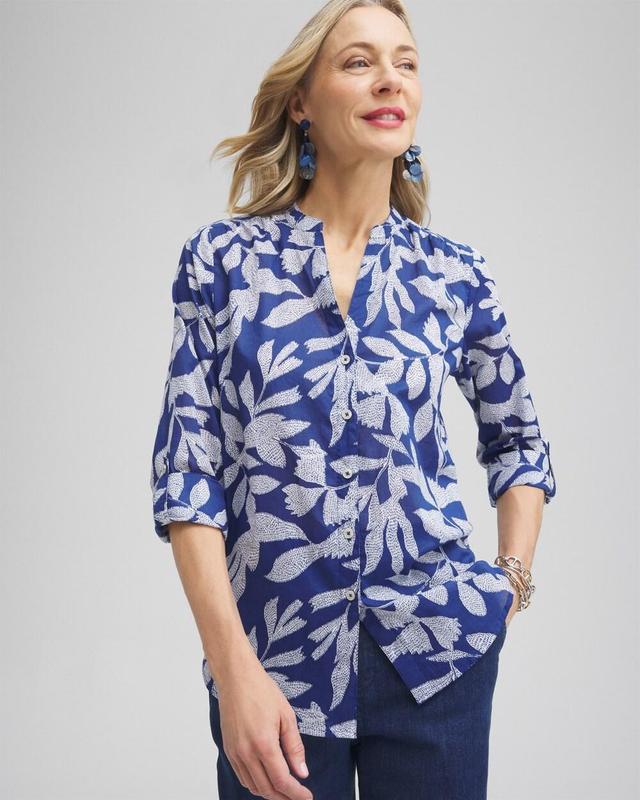 Women's Cotton Leaf Print Shirt Product Image