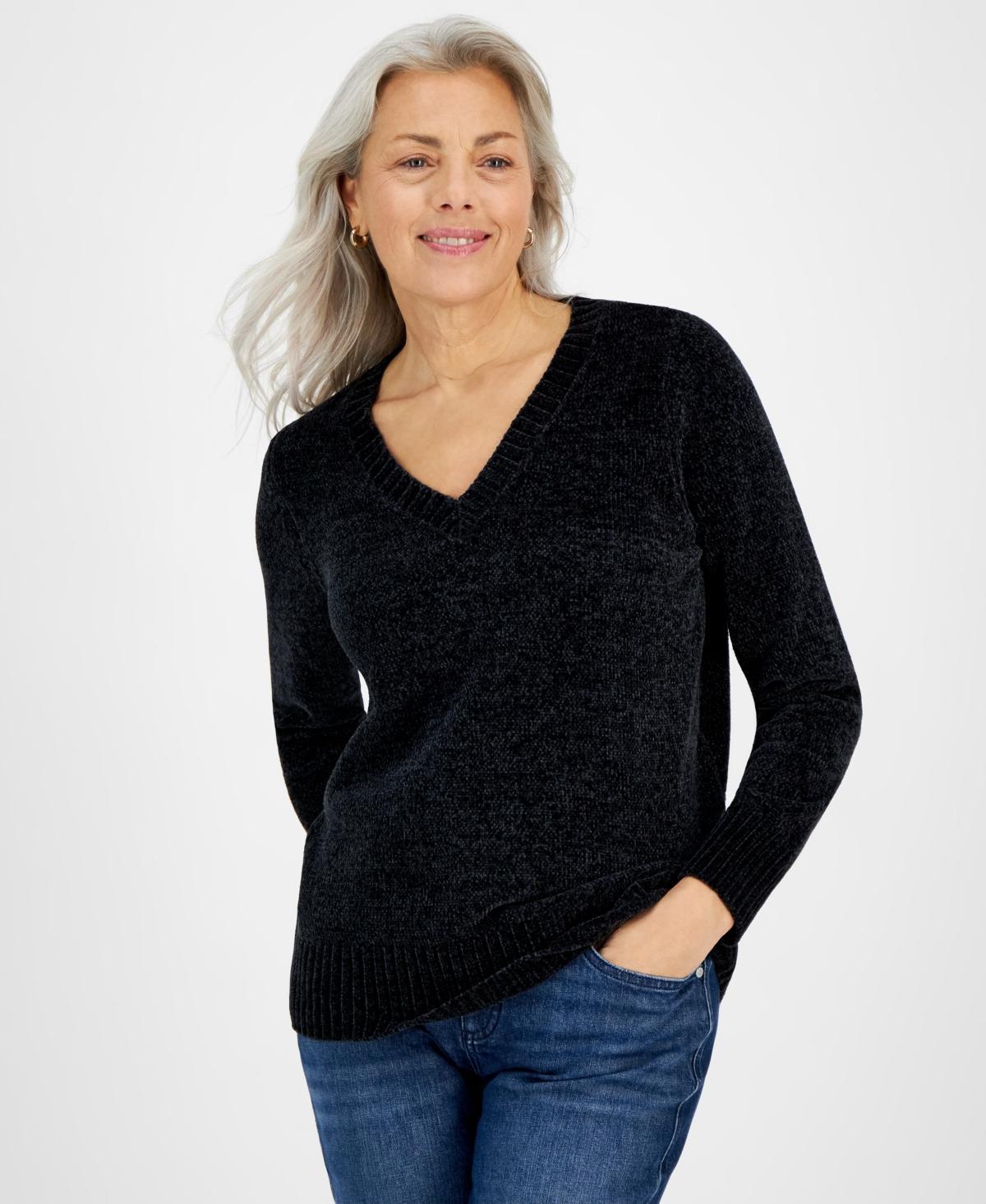 Style & Co Womens Chenille V-Neck Sweater, Created for Macys Product Image