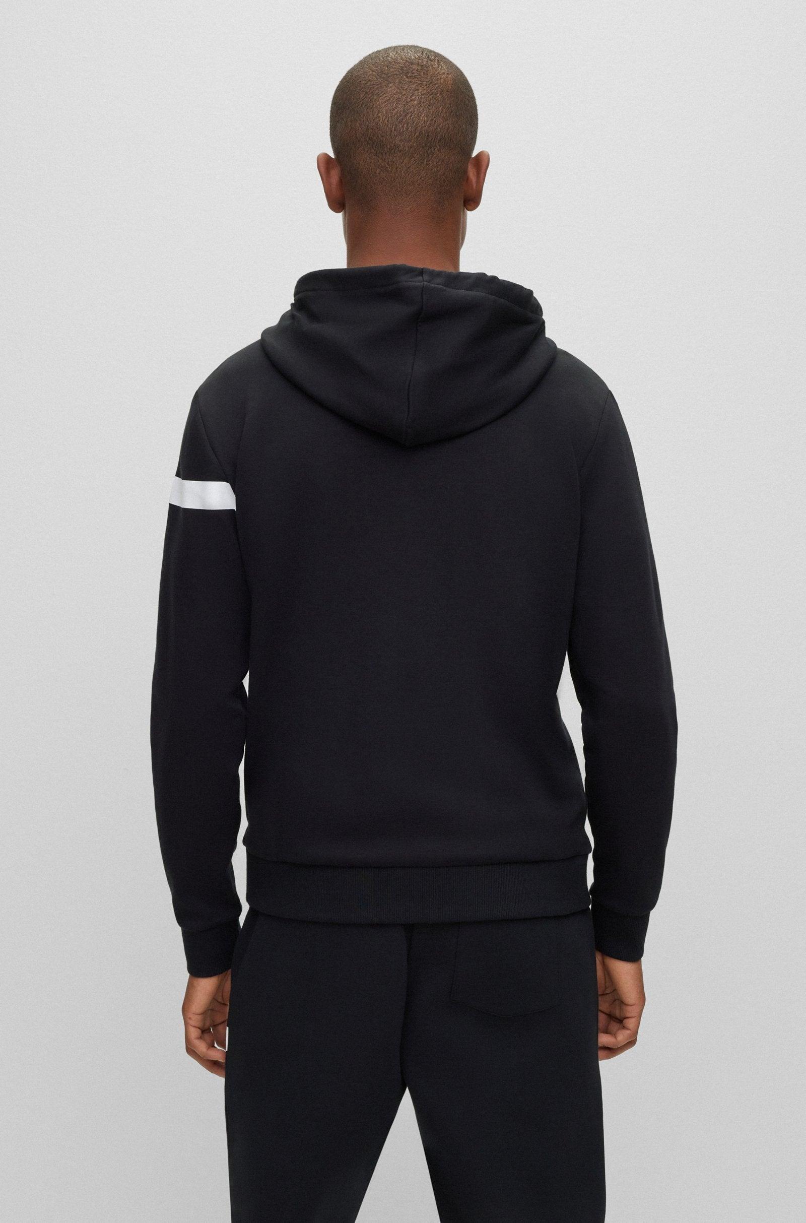 BOSS Zip Up Hoodie with Logo Stripe Male Product Image