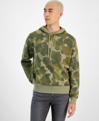 Sun + Stone Mens Connor Camo Hooded Sweater, Created for Macys Product Image