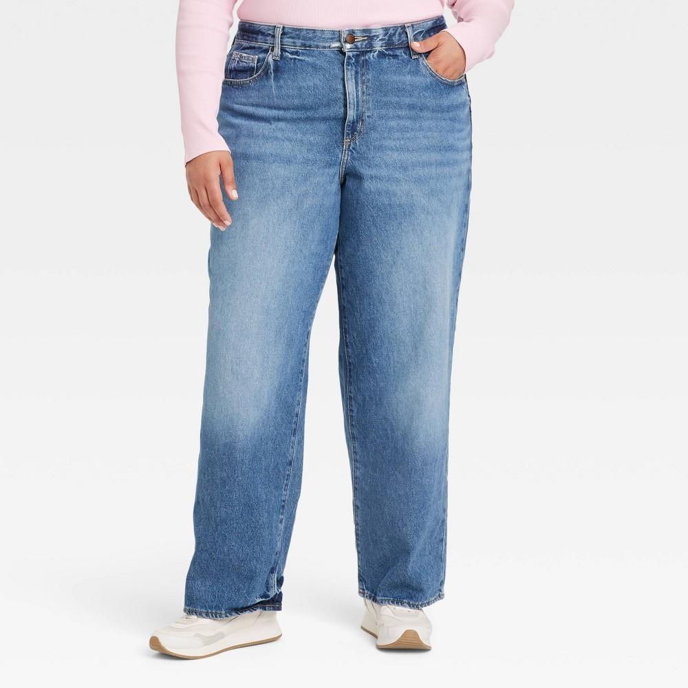 Womens Mid-Rise 90s Baggy Jeans - Universal Thread Medium Wash 18 Product Image