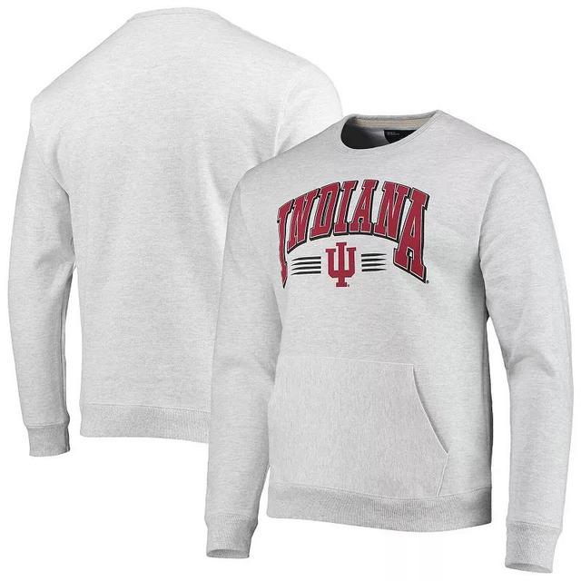 Mens League Collegiate Wear Heathered Gray Indiana Hoosiers Upperclassman Pocket Pullover Sweatshirt Product Image