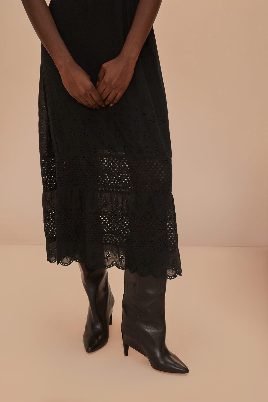 Black Lace Crochet Dress Product Image