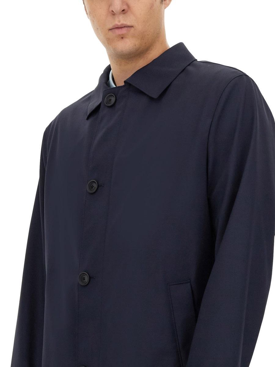 Trench Coat With Buttons In Blue Product Image