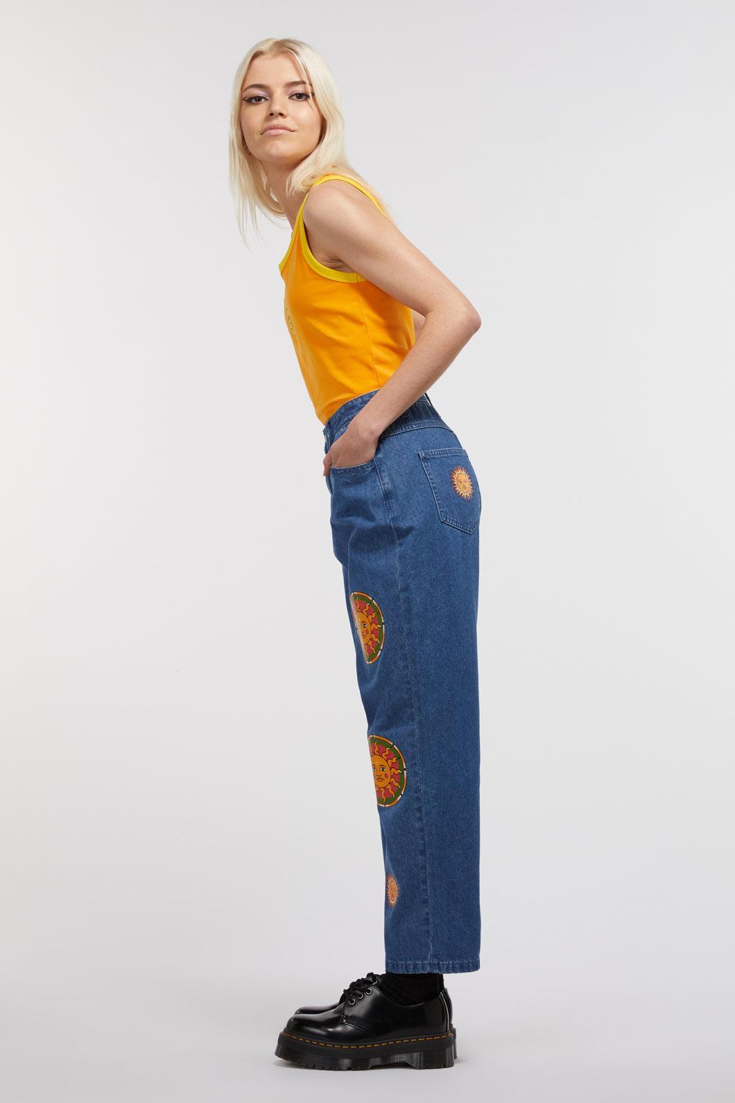 Denim Sun Print Jean Product Image