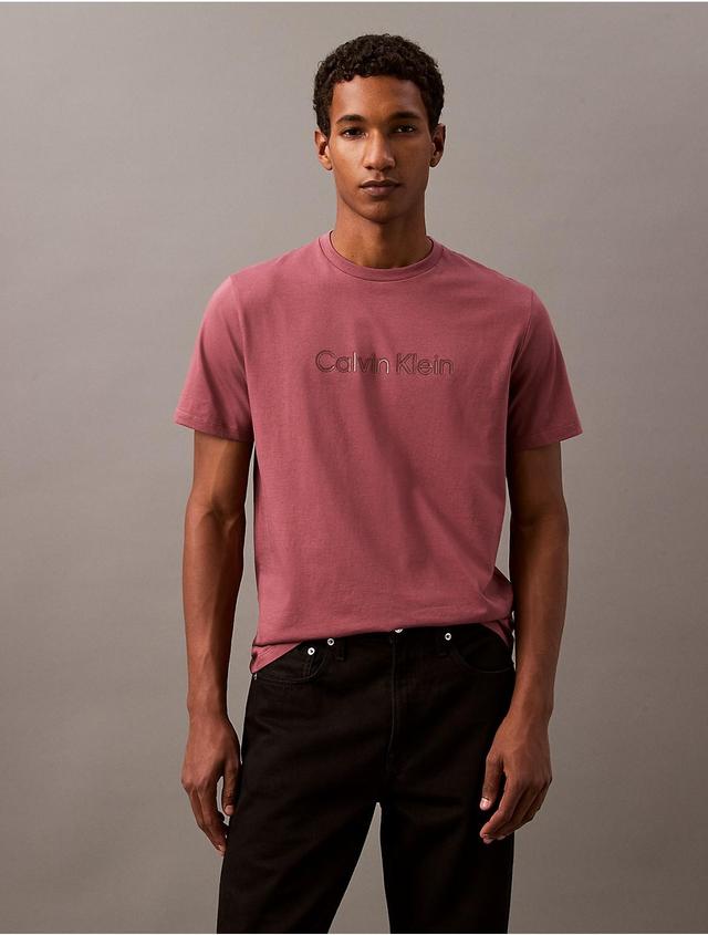 Calvin Klein Mens Tonal Logo Graphic Classic Crewneck T-Shirt - Brown - XXL Product Image