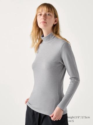 Womens Heattech Ultra Warm T-Shirt High Neck with Moisture-Wicking Gray 2XS UNIQLO US Product Image