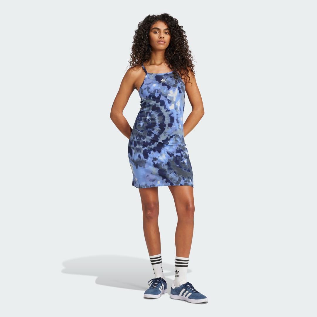 adidas Tie-Dyed Dress Yellow S Womens product image