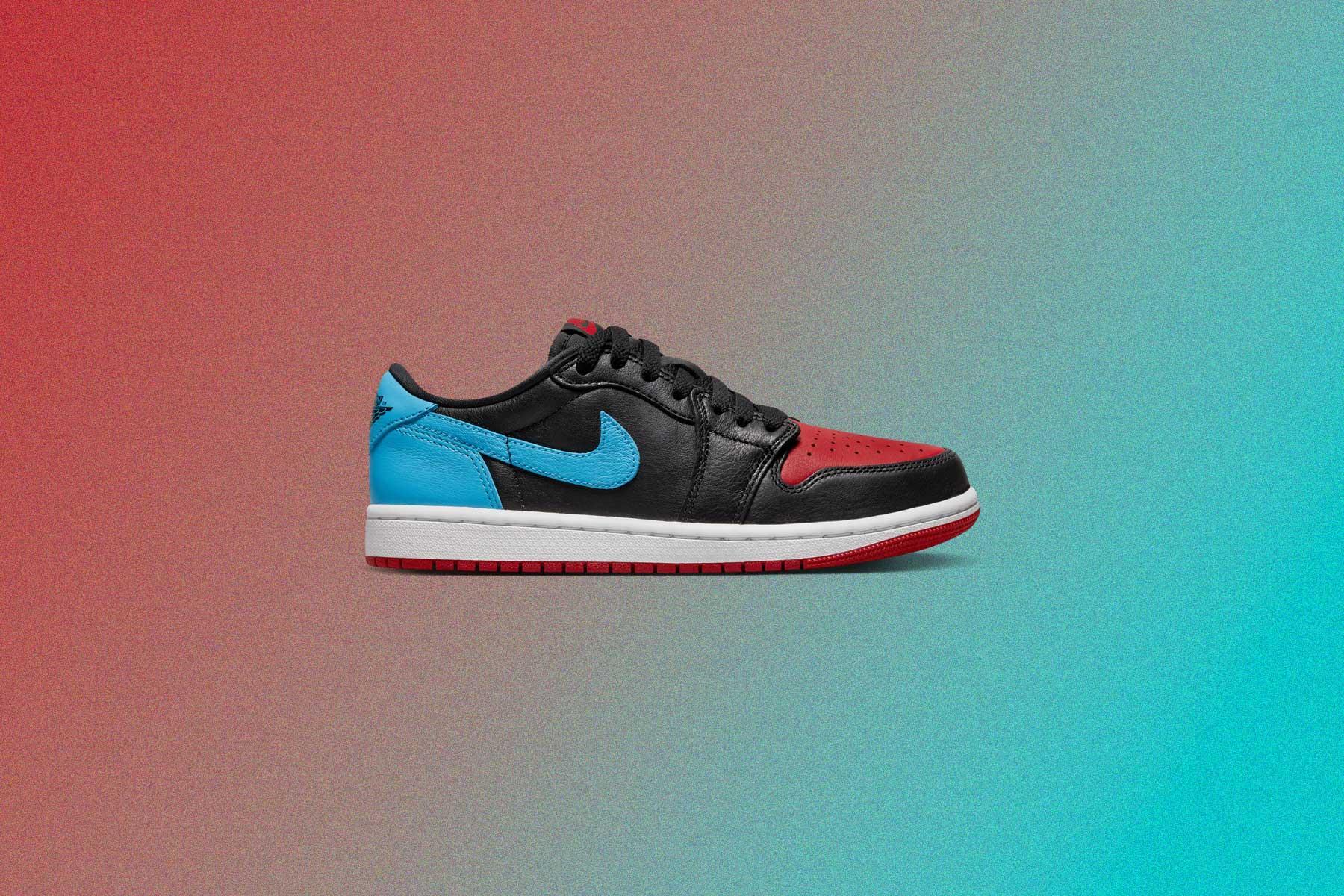 Air Jordan 1 Retro Low OG Women's - Black/Dark Powder Blue/Gym Red Female Product Image