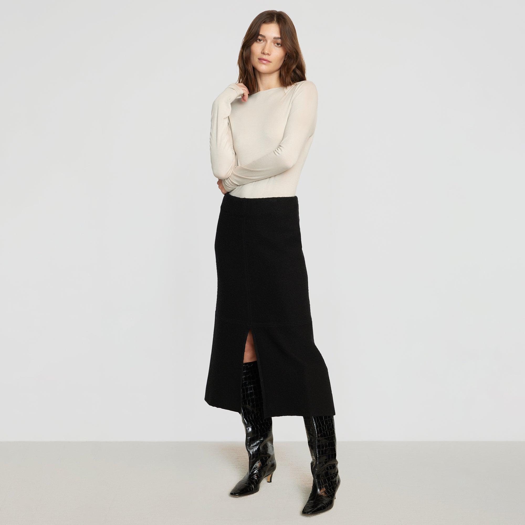 Lola Front-Slit Wool Skirt product image