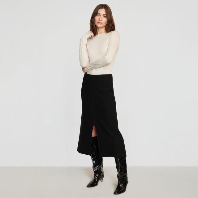 Lola Front-Slit Wool Skirt Product Image