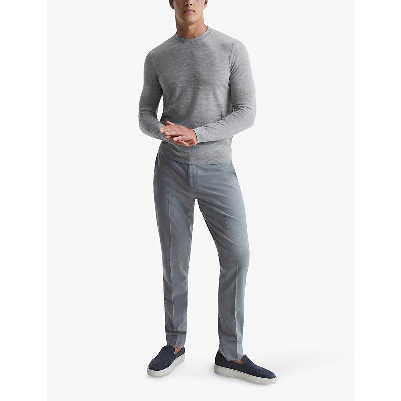 REISS Wessex Crewneck Wool Sweater In Wessex Soft Grey Mouline Product Image