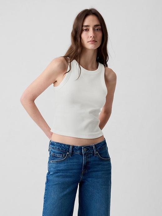 Modern Rib Cropped Halter Top Product Image