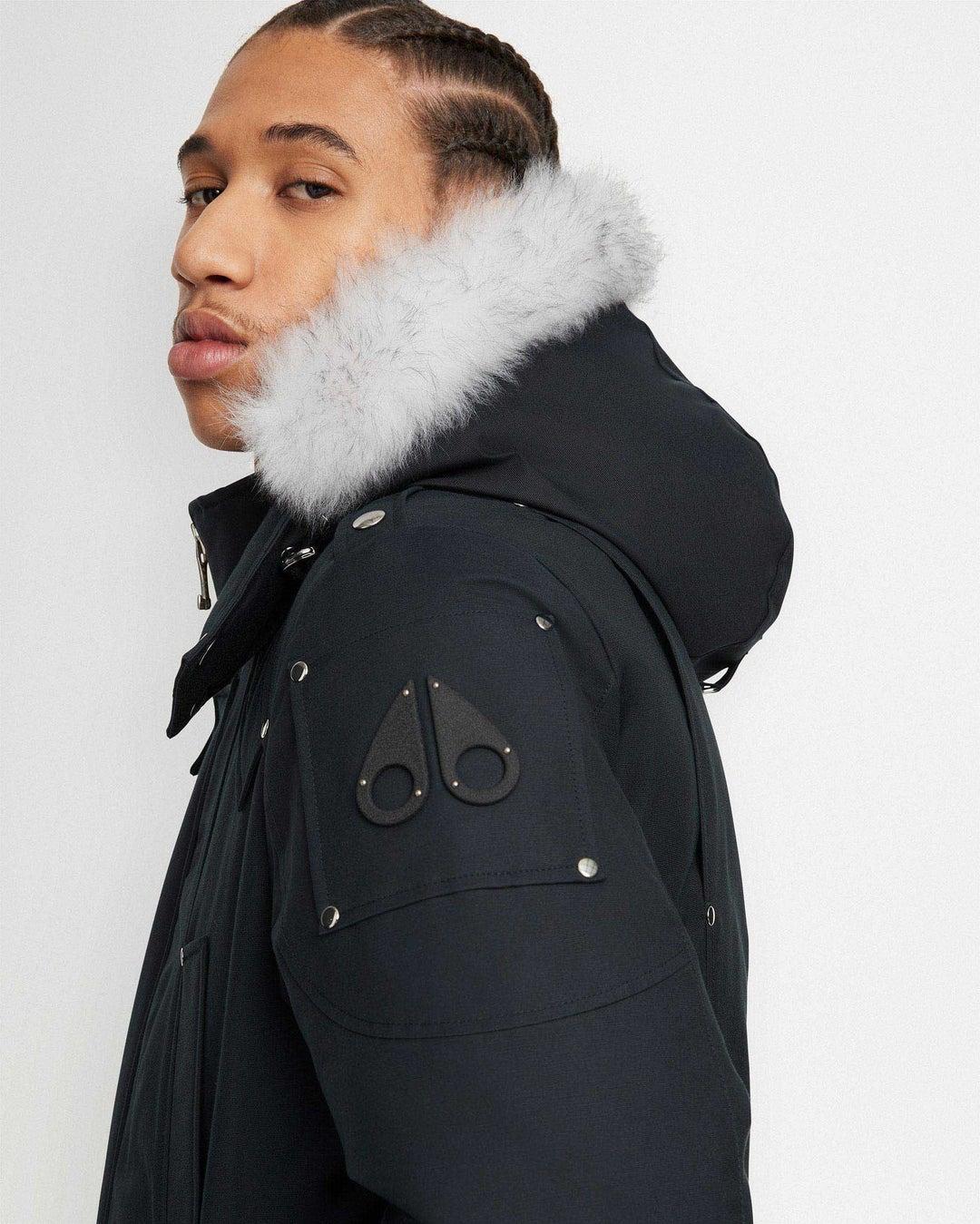 Moose knuckles Stirling Navy Parka with Natural Shearling Male Product Image