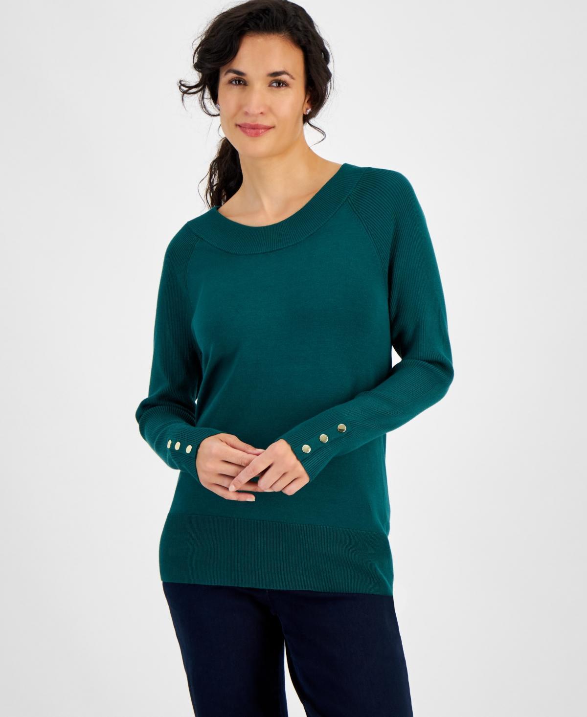 Jm Collection Womens Rib-Knit Raglan-Sleeve Sweater, Created for Macys Product Image