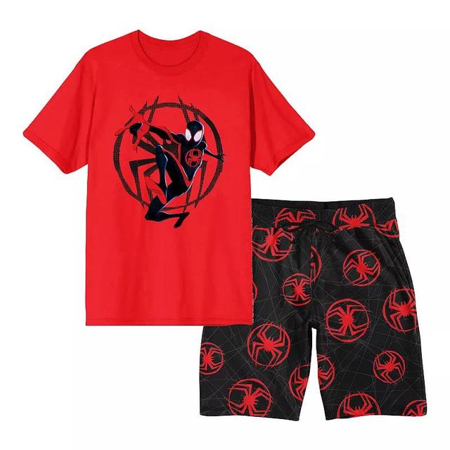 Mens Spider-Man Pajama Top & Pajama Bottom Set Product Image