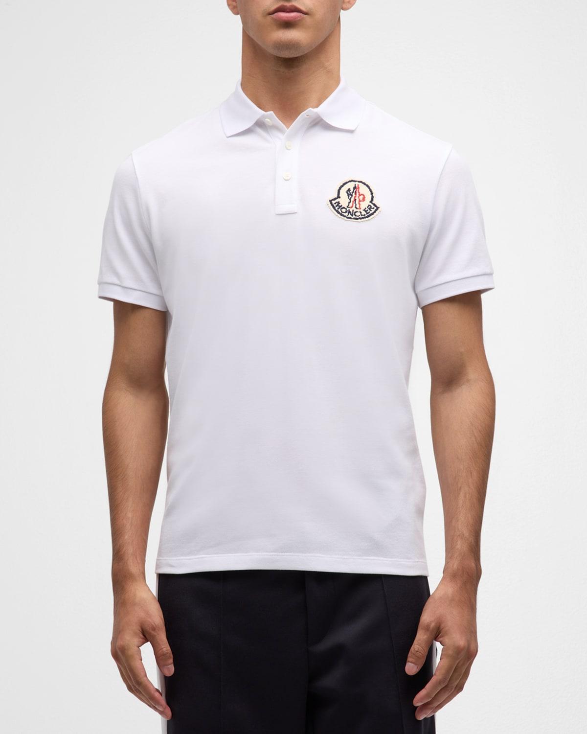 Mens Short Sleeve Logo Patch Cotton Pique Polo Shirt Product Image