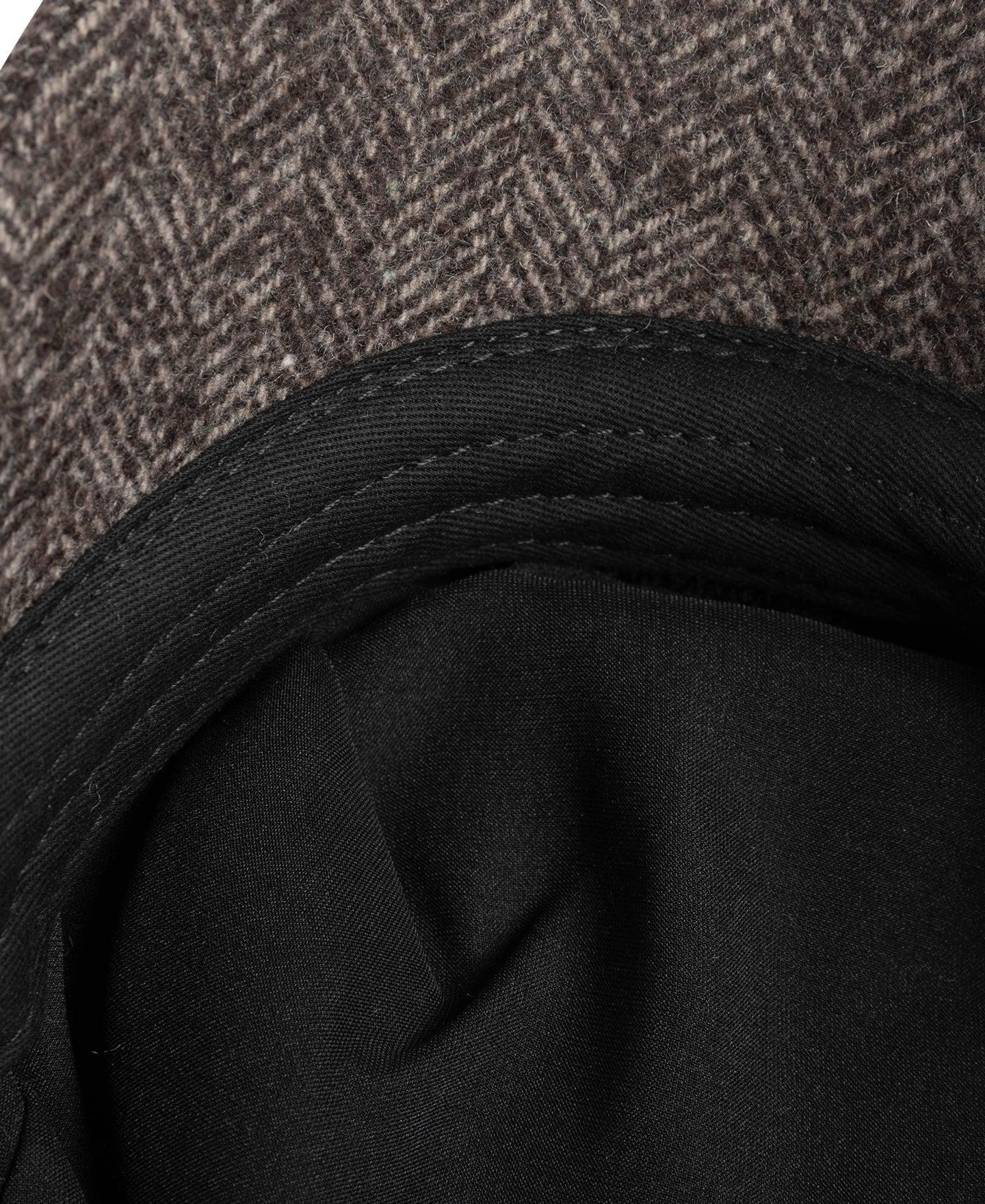 Brown Herringbone Wool Newsboy Cap Product Image