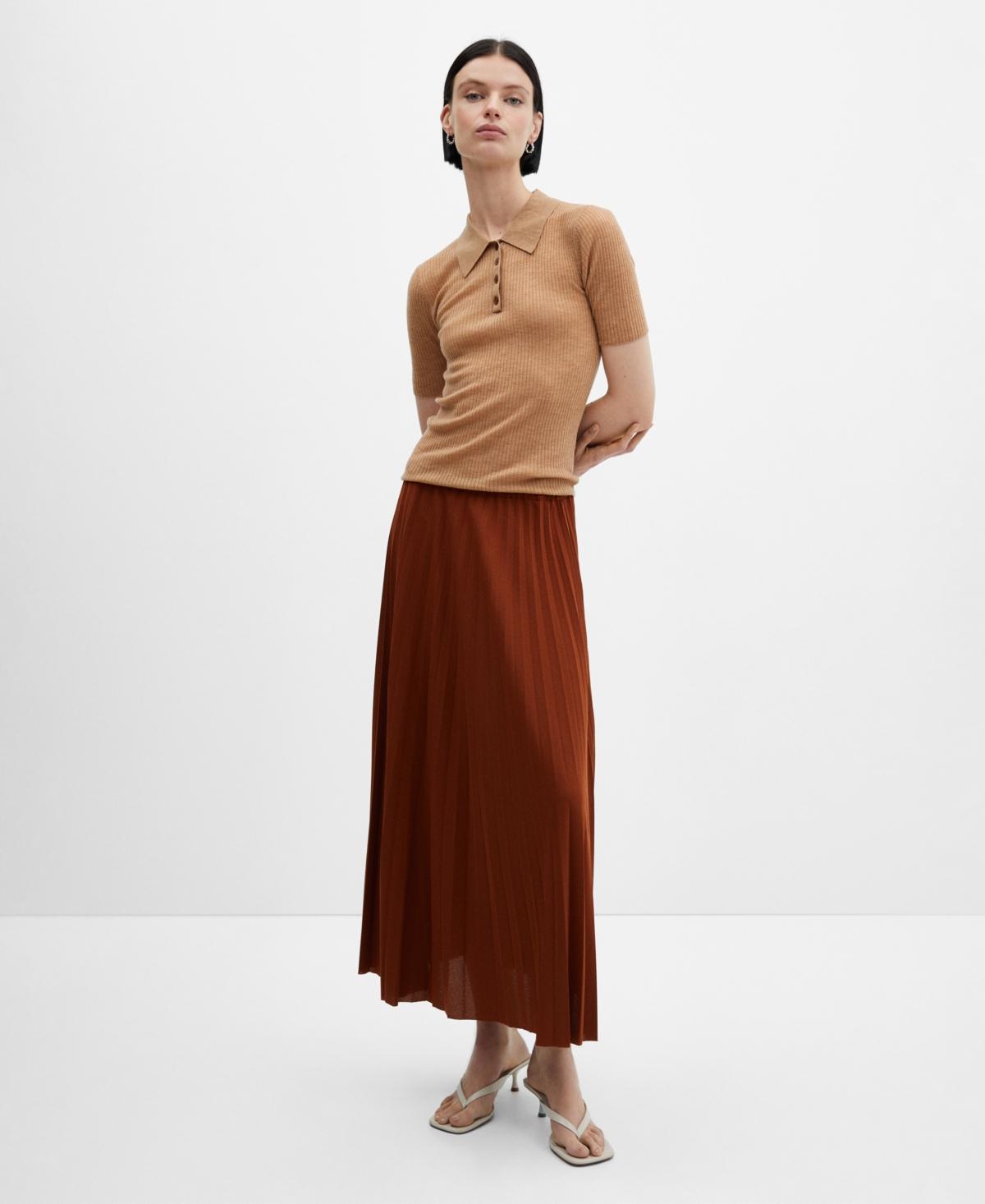 Mango Womens Pleated Long Skirt Product Image