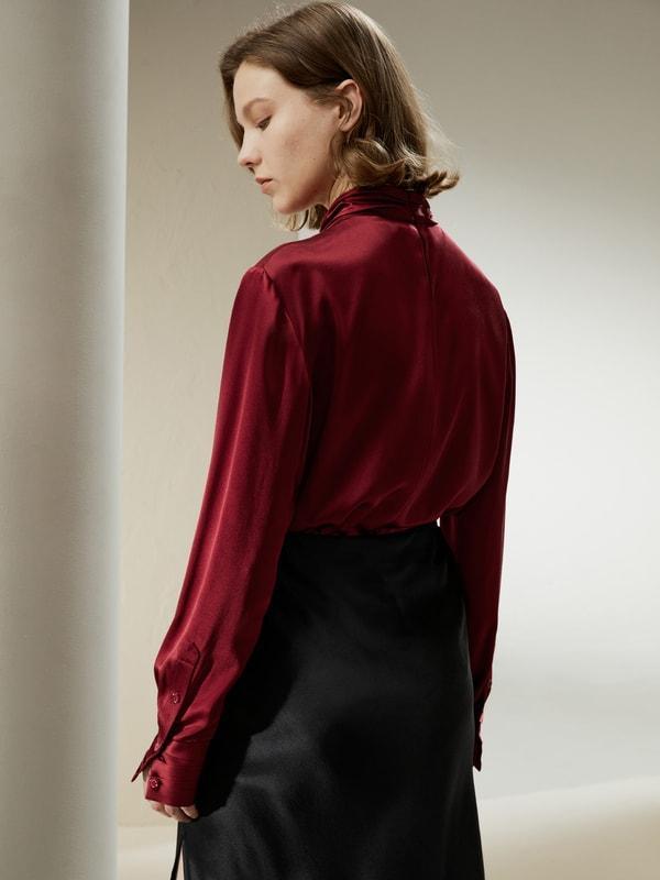 Asymmetrical Embellished Pleats Shirt Product Image