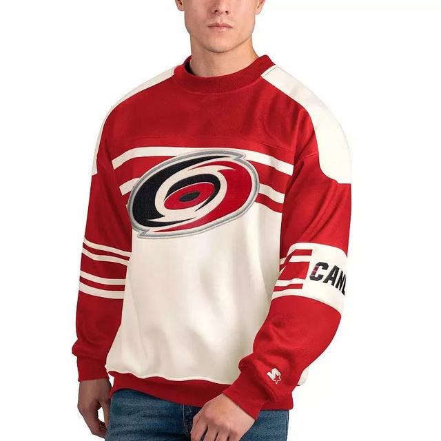 Mens Starter Carolina Hurricanes Defense Fleece Crewneck Pullover Sweatshirt Product Image