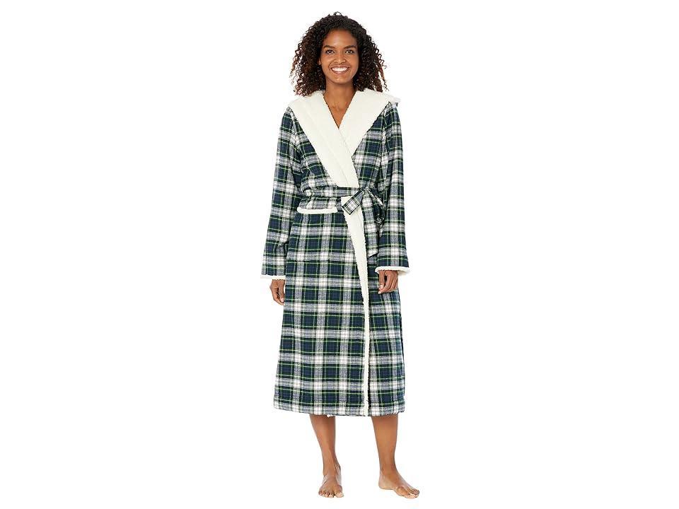 L.L.Bean Scotch Plaid Flannel Sherpa Lined Long Robe (Dress Gordon) Women's Robe Product Image