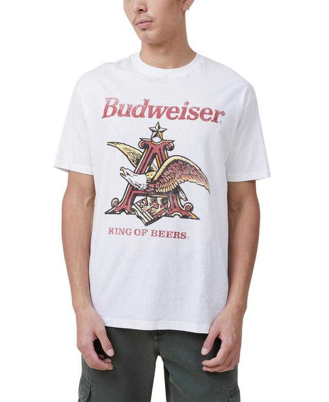 Cotton On Mens Budweiser Loose Fit T-shirt - Lcn Bud Vintage-Like White Product Image