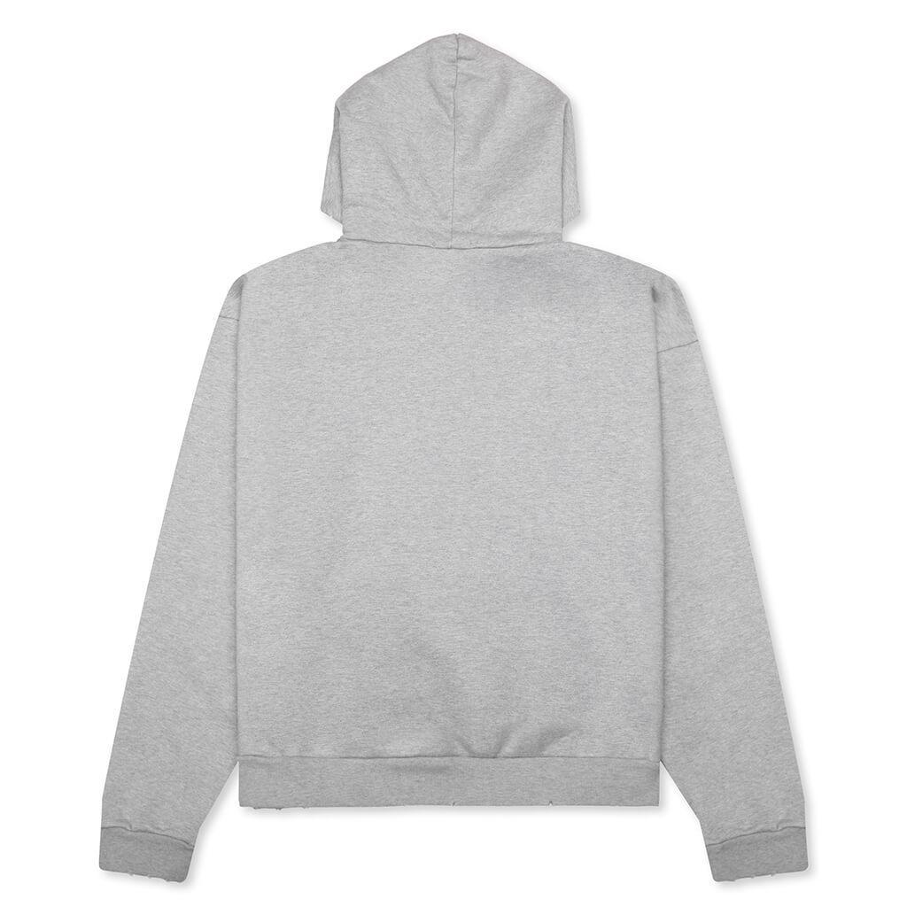 Distressed Hoodie Small Logo - Heather Grey Male Product Image