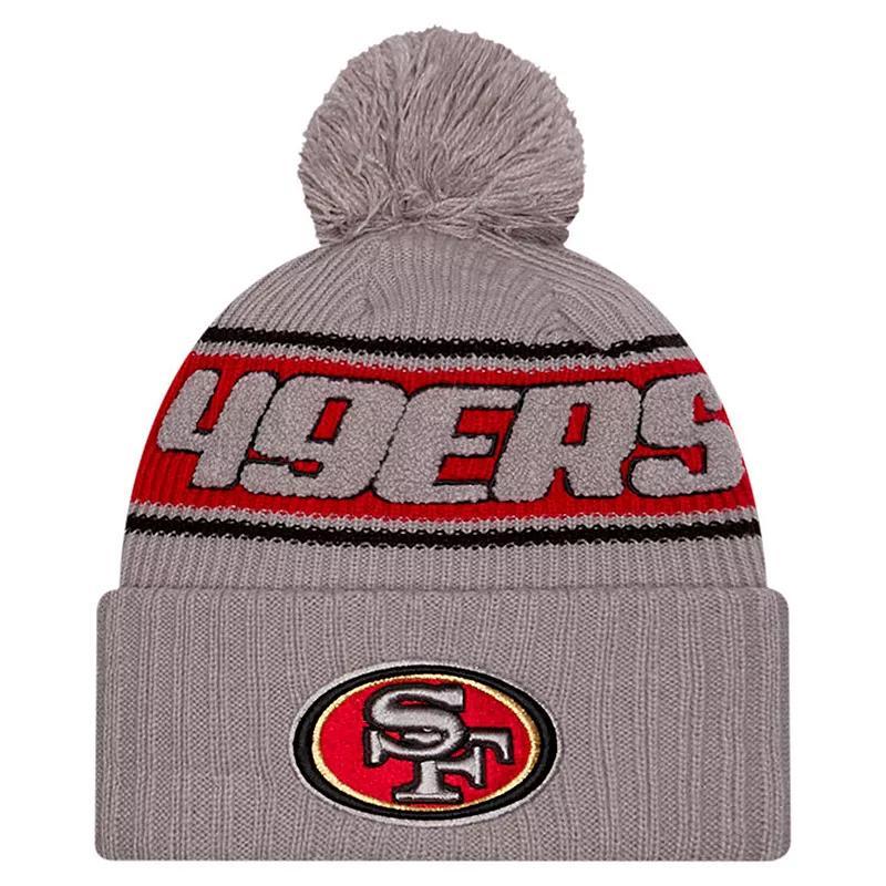 Mens New Era Gray San Francisco 49ers 2024 Sideline Sport Cuffed Knit Hat with Pom Product Image