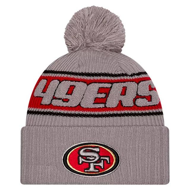 Mens New Era Gray San Francisco 49ers 2024 Sideline Sport Cuffed Knit Hat with Pom Product Image