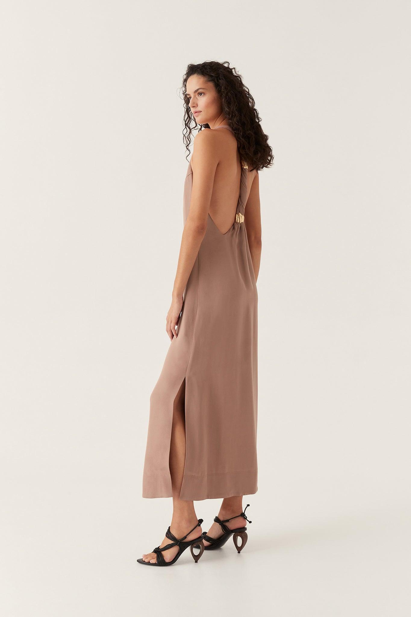 Intrigue Twist Back Midi Dress Product Image