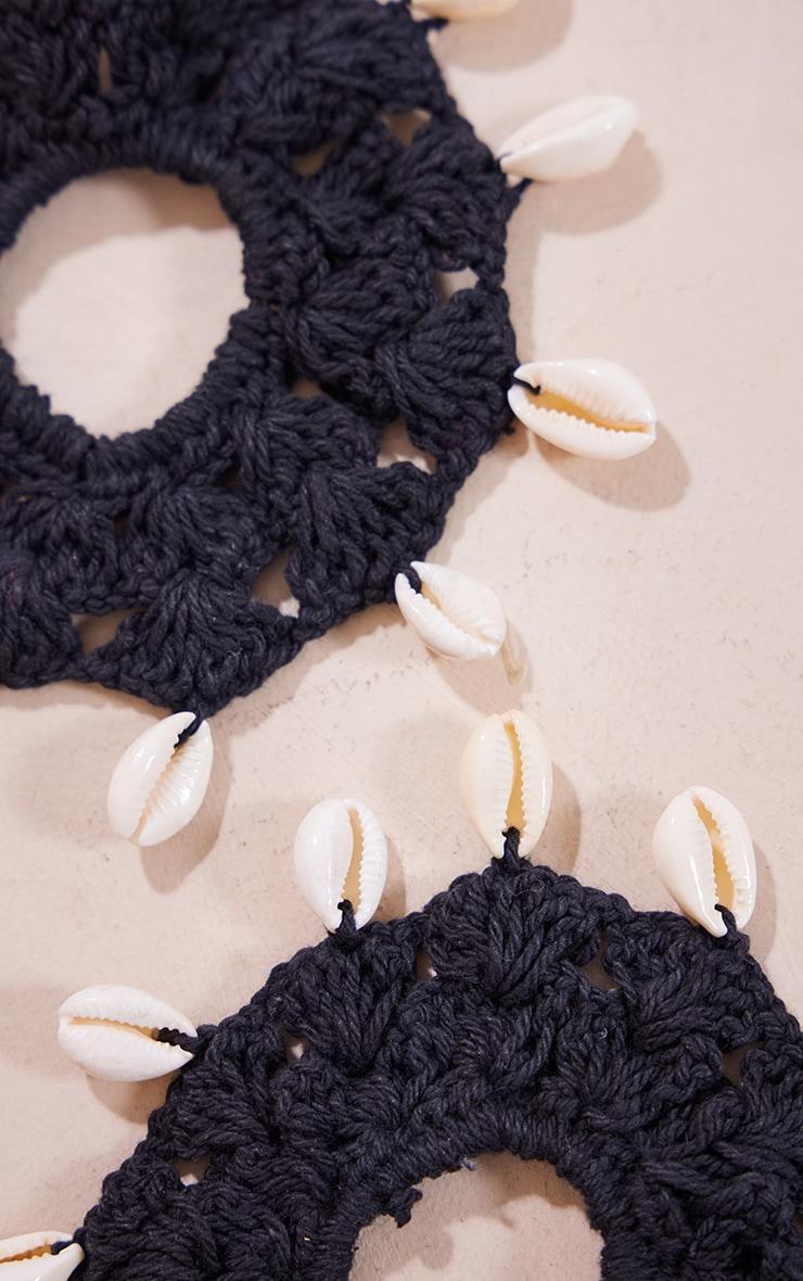 Black Crochet Shell Scrunchies 2 Pack Product Image