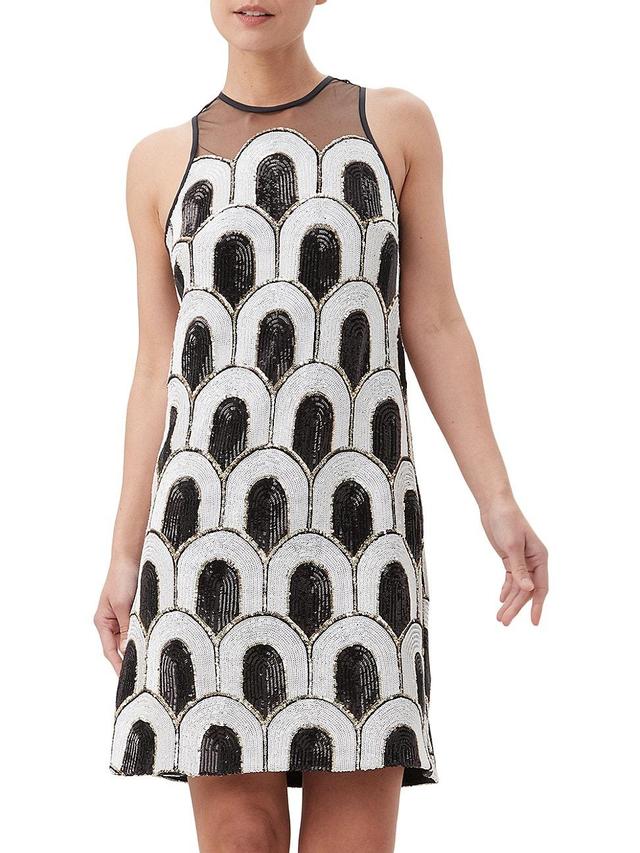 Womens Johana Geometric Sequin Sleeveless Minidress Product Image