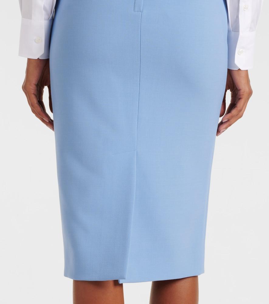 DOLCE & GABBANA High-rise Wool Pencil Skirt In Violett Product Image