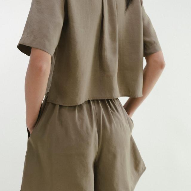 Playful Short Sleeve Top - Olive Product Image