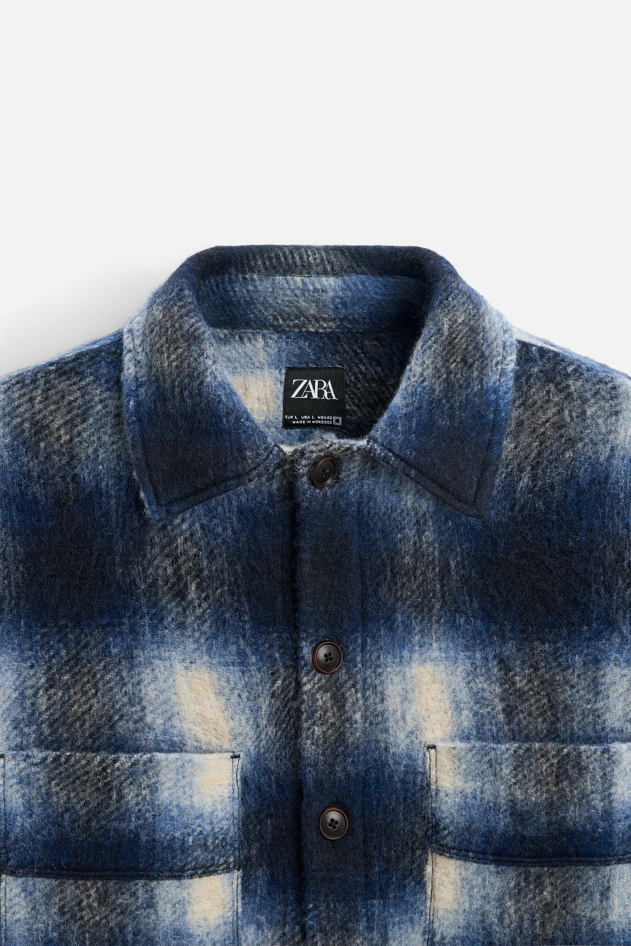 TEXTURED PLAID OVERSHIRT Product Image