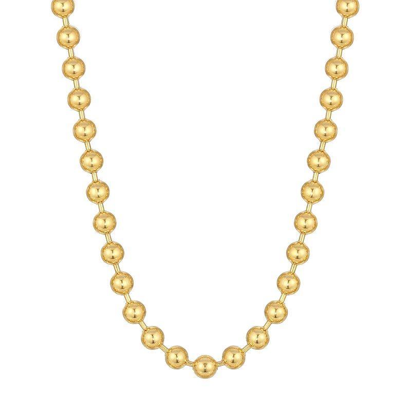 LYNX Stainless Steel Bead Chain Necklace, Womens Gold Tone Product Image